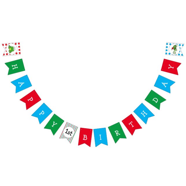 Cute Turtle Ladybag Happy Birthday Banner (All)