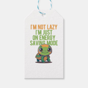 Cute Turtle, Lazy Turtle, On Energy Saving Mode Gift Tags