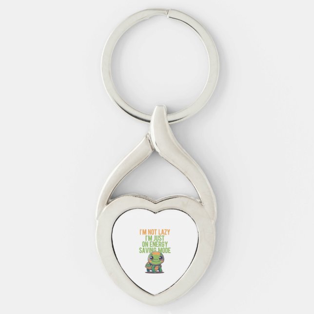 Cute Turtle, Lazy Turtle, On Energy Saving Mode Key Ring (Front)