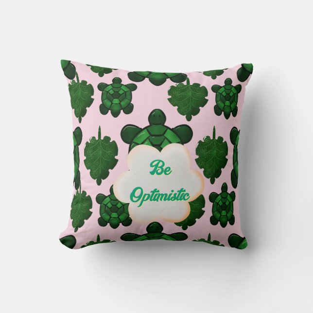 Cute Turtle Leaves Seamless Pattern, Tropical  Cushion (Front)
