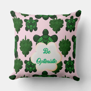 Cute Turtle Leaves Seamless Pattern, Tropical  Cushion