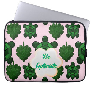 Cute Turtle Leaves Seamless Pattern, Tropical  Laptop Sleeve