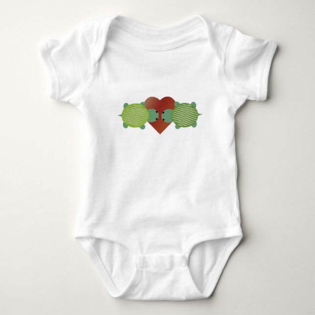 Cute Turtle Love Baby Bodysuit (Front)