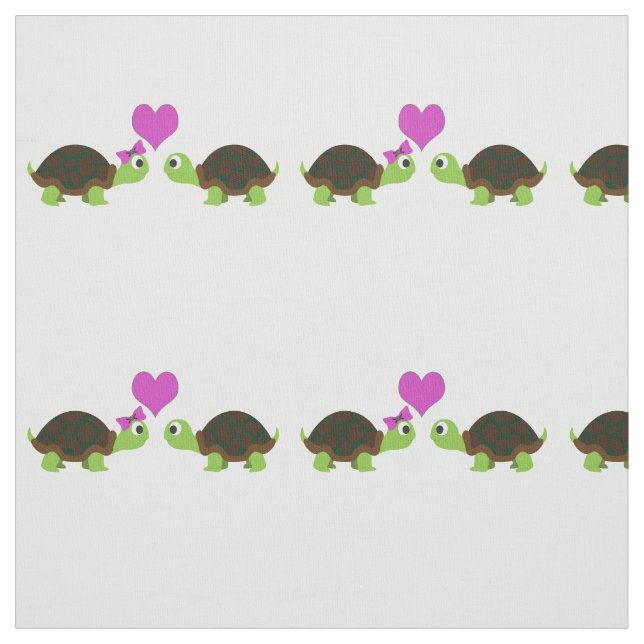 Cute Turtle Love Fabric (Swatch)