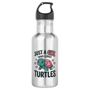 Cute Turtle Lover Girl Vintage Engraving Shirt Des 532 Ml Water Bottle