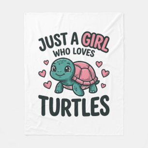 Cute Turtle Lover Girl Vintage Engraving Shirt Des Fleece Blanket