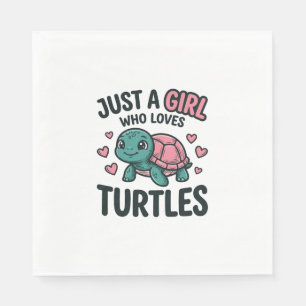 Cute Turtle Lover Girl Vintage Engraving Shirt Des Napkin