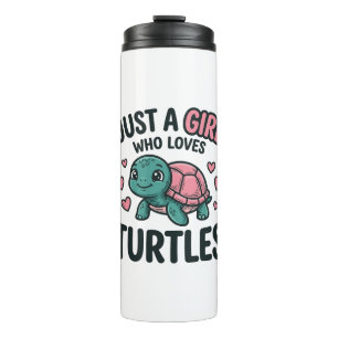 Cute Turtle Lover Girl Vintage Engraving Shirt Des Thermal Tumbler