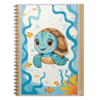 Cute Turtle Notebook, Ocean Theme Journal, Kawaii  Notebook