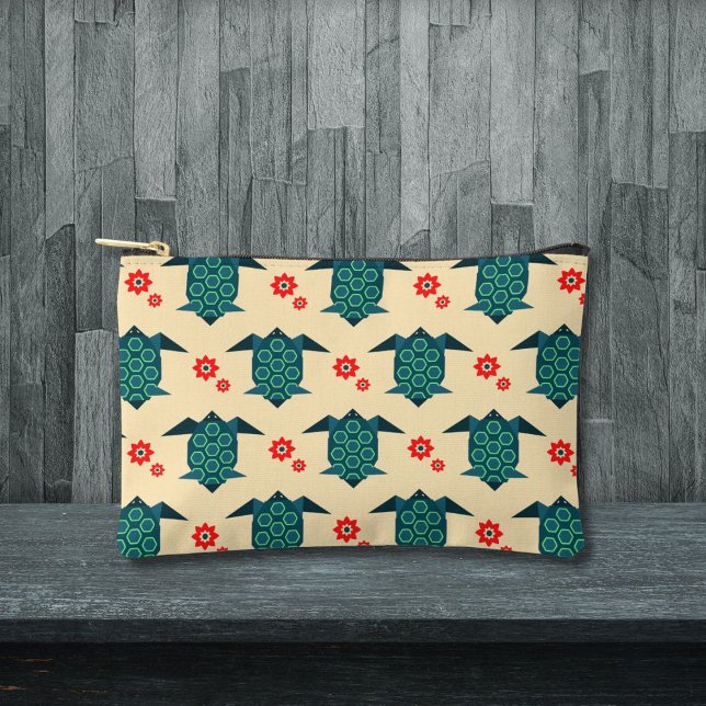 Cute turtle origami pattern accessory pouch (Creator Uploaded)