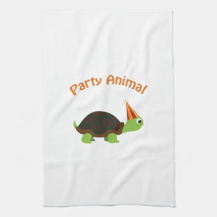 Cute Turtle Party Animal Tea Towel