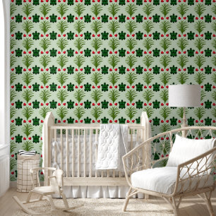 Cute Turtle Pattern Aesthetic   Tropical Leaves Bu Wallpaper