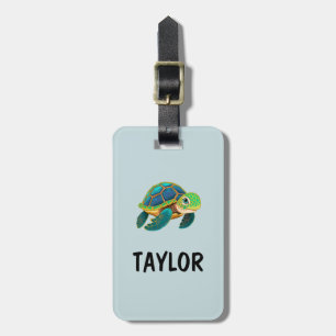 Cute Turtle Personalised Colourful Bag Backpack Luggage Tag