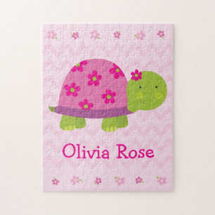 Cute Turtle Personalised Puzzle for Girls
