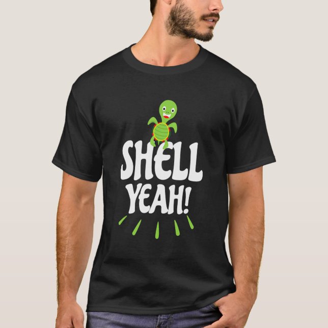Cute Turtle Shell Yeah Ocean Lover Seashell Lovers T-Shirt (Front)