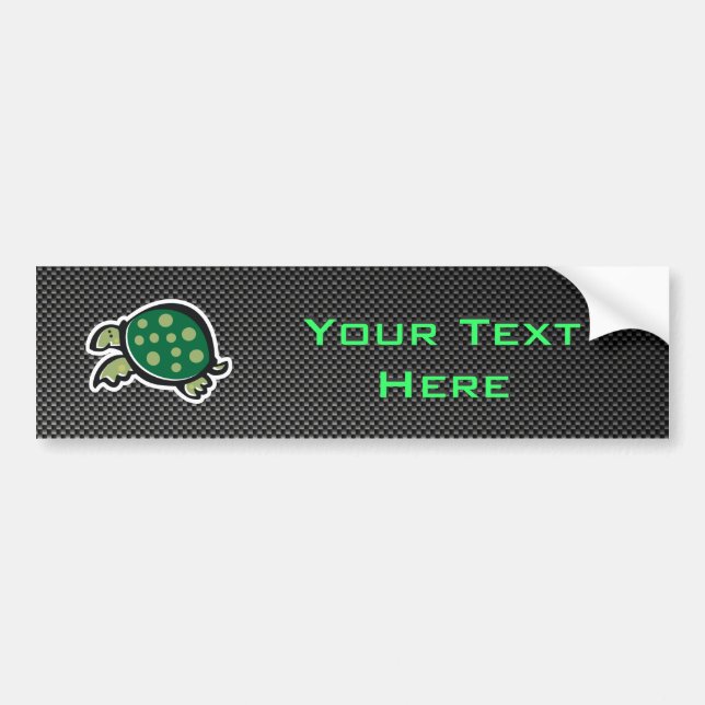 Cute Turtle; Sleek Bumper Sticker (Front)