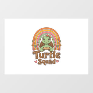 Cute Turtle Squad Rainbow Floral Vector Design_1