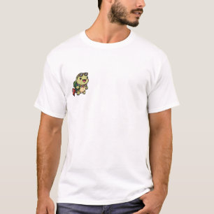 Cute Turtle Traveller Wearing Sunglasses and Flowe T-Shirt