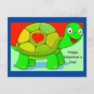 Cute Turtle Valentine for Kids Postcard