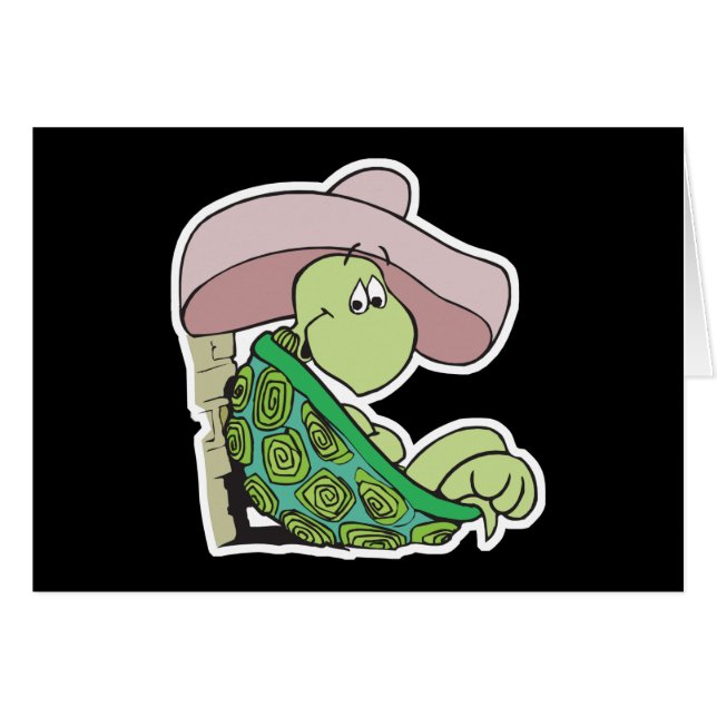 cute turtle wearing sombrero (Front Horizontal)