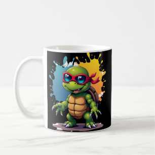 Cute Turtle Wearing Sunglasses Paint Splash Sea An Coffee Mug