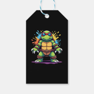 Cute Turtle Wearing Sunglasses Paint Splash Sea An Gift Tags