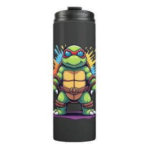 Cute Turtle Wearing Sunglasses Paint Splash Sea An Thermal Tumbler