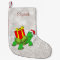 Cute Turtle With  Santa Hat Present,Glittery Bokeh