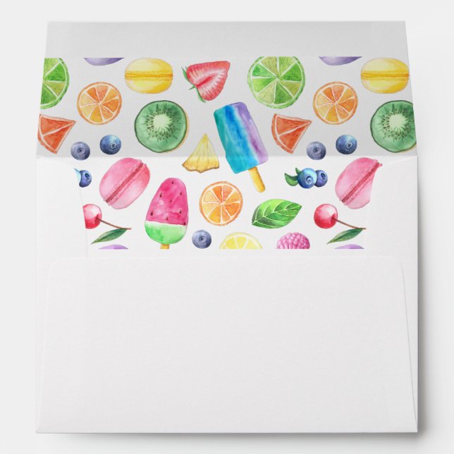Cute Tutti Fruitti Return Address Envelope (Back (Bottom))