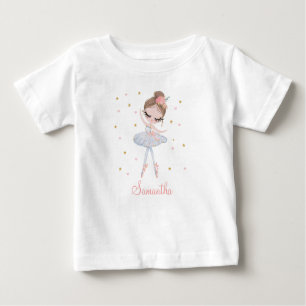 Cute Tutu Ballerina Personalised Birthday Girl Baby T-Shirt