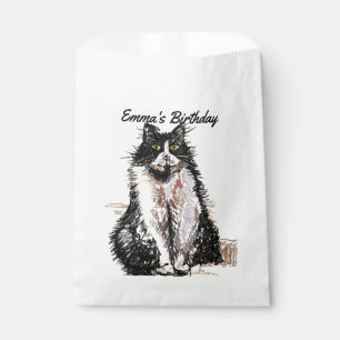 Cute Tuxedo Cat Art pet Animal Party Favour Bags