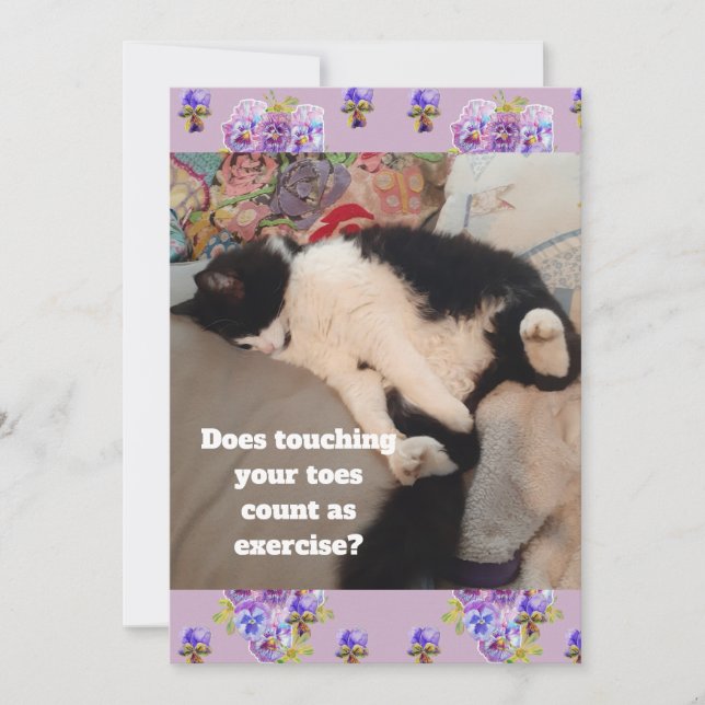 Cute Tuxedo Cat Birthday Party Childs Invitation (Front)