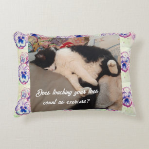 Cute Tuxedo Cat Birthday Party Childs Invitation Decorative Cushion