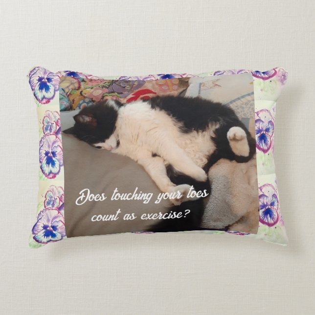 Cute Tuxedo Cat Birthday Party Childs Invitation Decorative Cushion (Front)