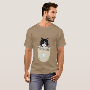 Cute Tuxedo Cat Guru T-Shirt