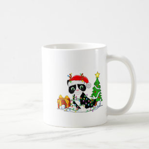 Cute Tuxedo Cat Santa Christmas Tree Lights Xmas T Coffee Mug
