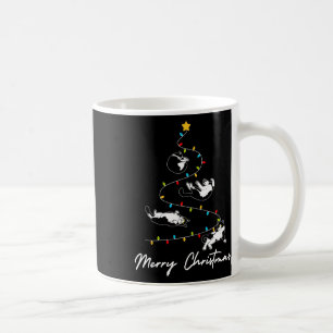 Cute Tuxedo Cats Christmas Tree Lights Owner Cat L Coffee Mug