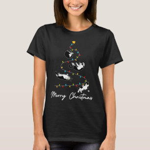 Cute Tuxedo Cats Christmas Tree Lights Owner Cat L T-Shirt