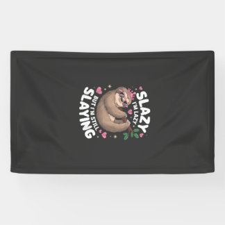 Cute Tween Girl Funny Animal Sloth Slay Meme Trend Banner