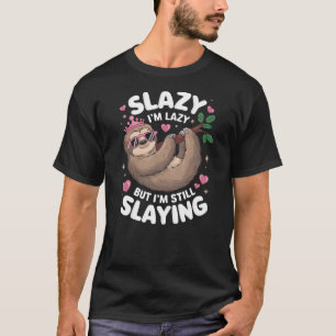 Cute Tween Girl Funny Animal Sloth Slay Meme Trend T-Shirt