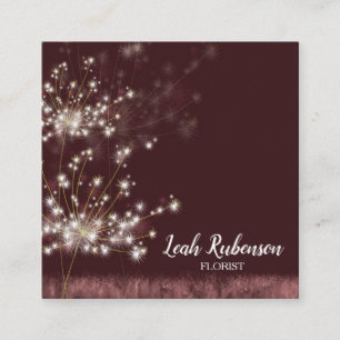 Cute Twilight Dandelions Square Business Card