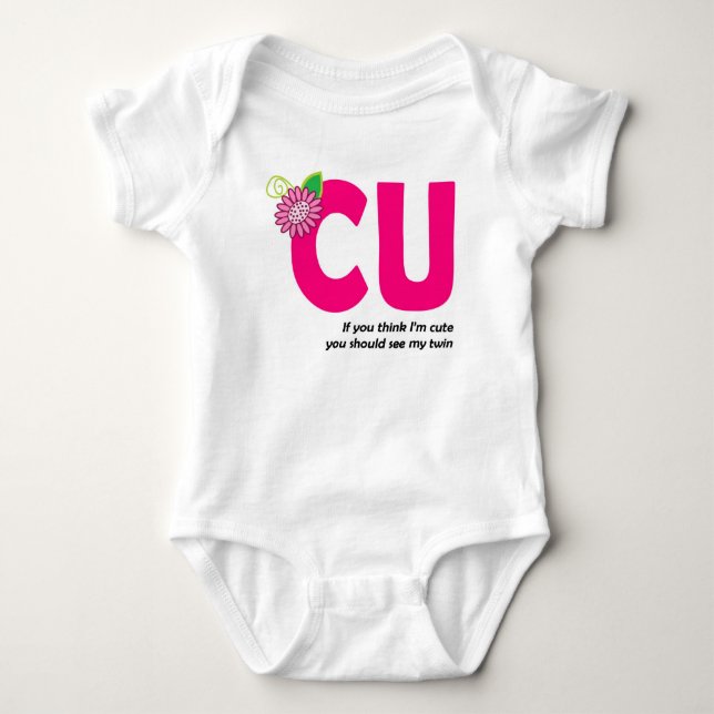CUTE TWIN 1 BABY BODYSUIT (Front)