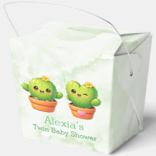 Cute Twin Cactus Baby Shower Favour Box