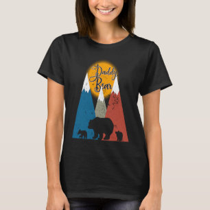 Cute Twin Daddy Bear Two Cubs Little Bears Father' T-Shirt