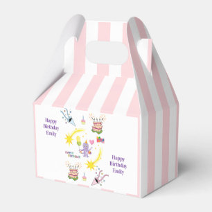 Cute Twin Happy Birthday Gable Favour Box Pink Blu