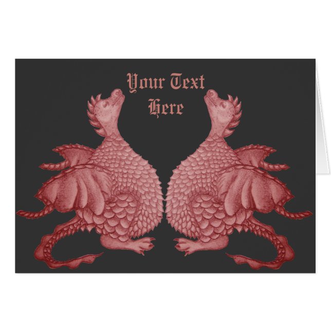 cute twin red dragon mythical fantasy creature (Front Horizontal)