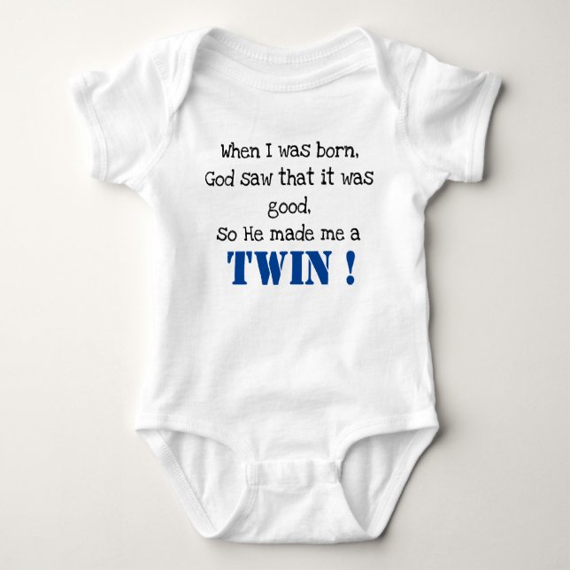 Cute Twin Saying Baby Bodysuit (Front)