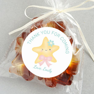 Cute Twinkle Little Star Baby Shower Thank You Classic Round Sticker