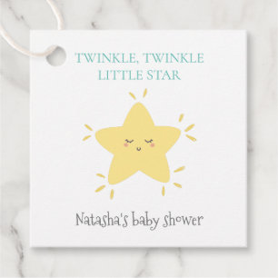 Cute Twinkle Little Star Nursery Rhyme Baby Shower Favour Tags