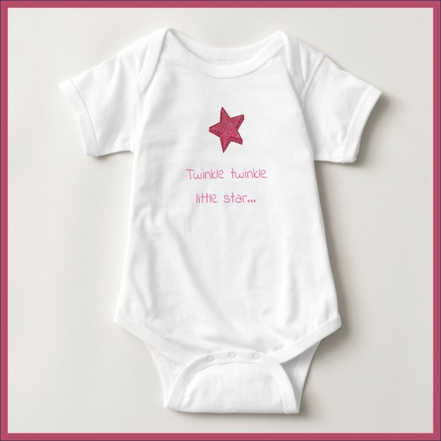Cute Twinkle Little Star Pink White or Black Baby Bodysuit (Creator Uploaded)
